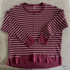 SO Cozy Striped Tunic Waffle Shirt, Soft, Lightweight